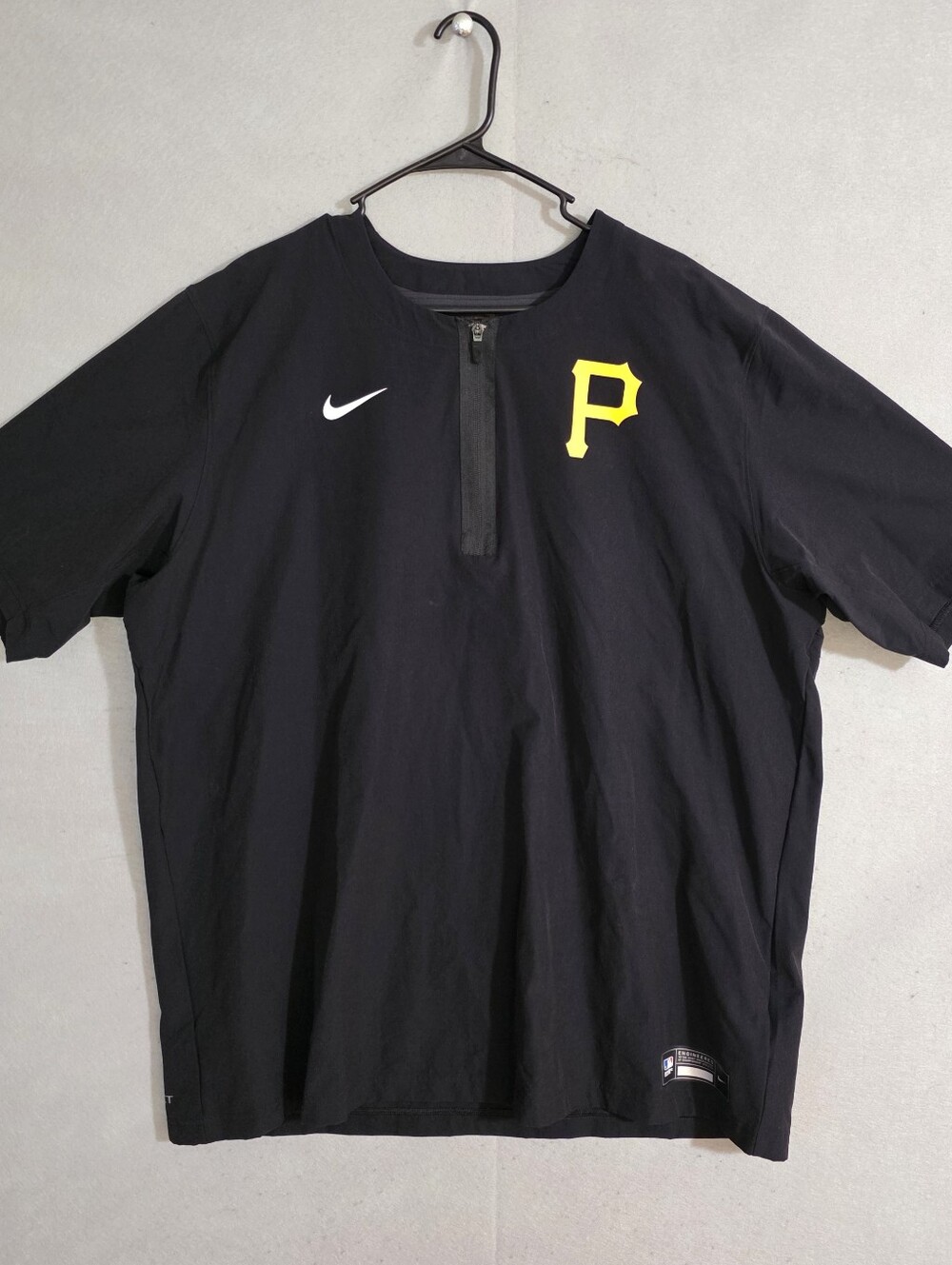 Nike Mens Dri Fit Pittsburgh Pirates 1/4 Zip Short Sleeve Windbreaker Size XL